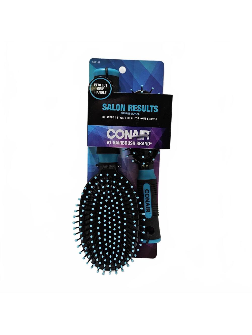 New Conair SalonResults Hairbrush Professional Detangling Brush Set Home&Travel
